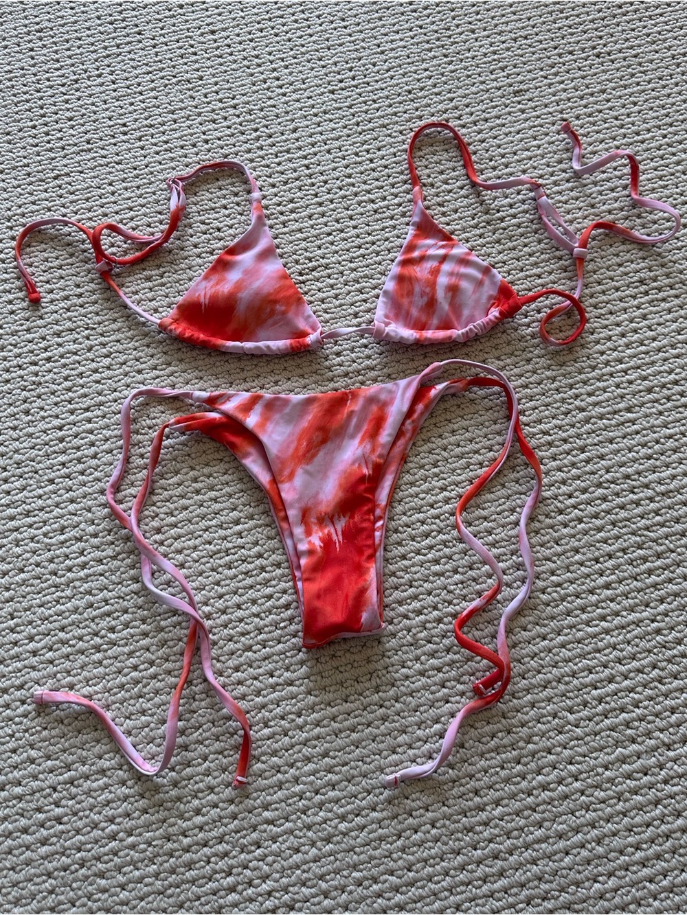SHEIN Tie-Dye Two-Piece Bikini Swim Set, Size Small